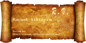 Racsek Viktória névjegykártya
